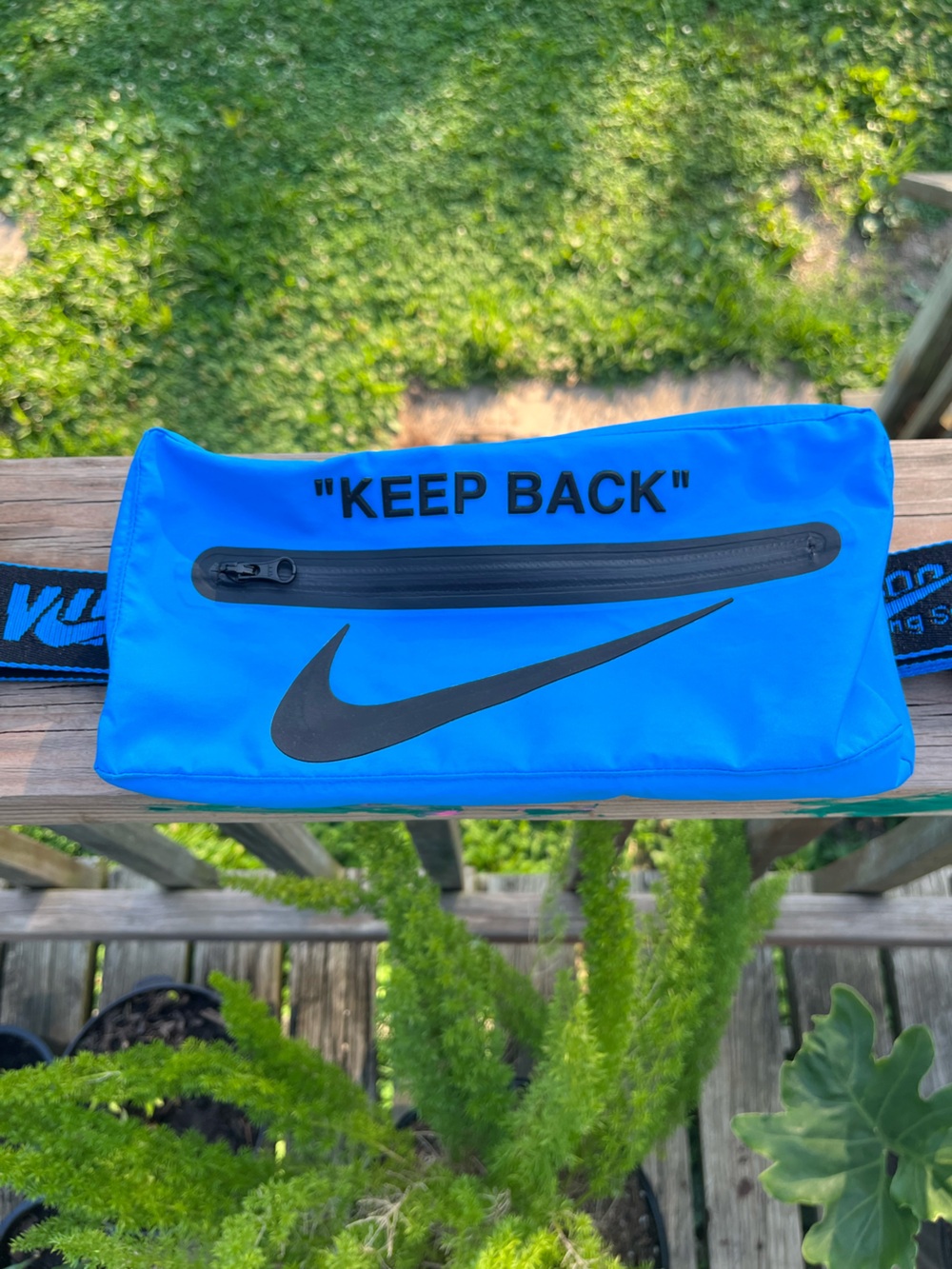 Nike Blue Zip Pouch with Black Swoosh